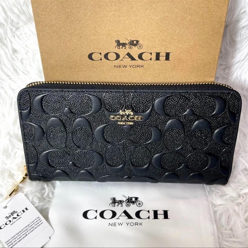 Coach Black Embossed Leather Wallet